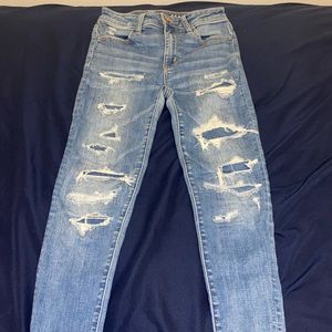 American eagle skinny ripped jeans